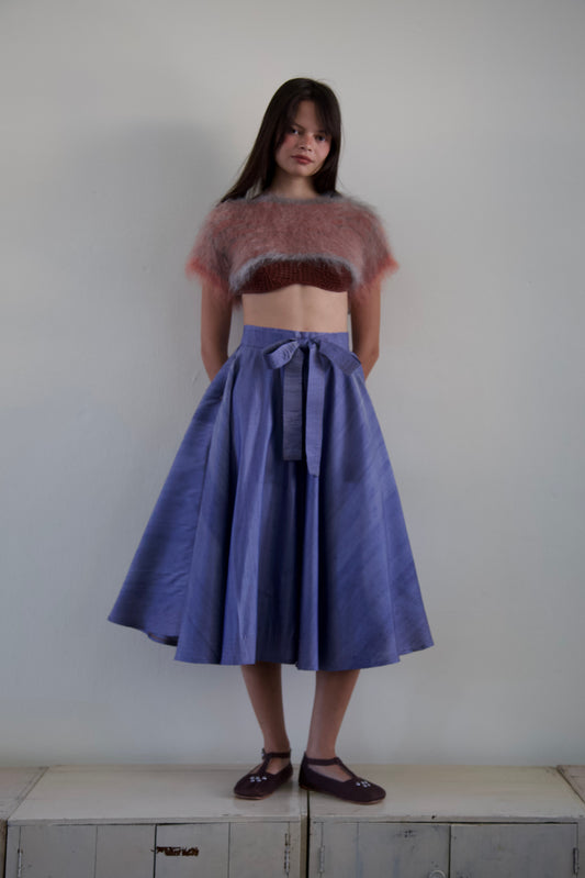 'Denim' Handwoven Thai Silk Circle Skirt