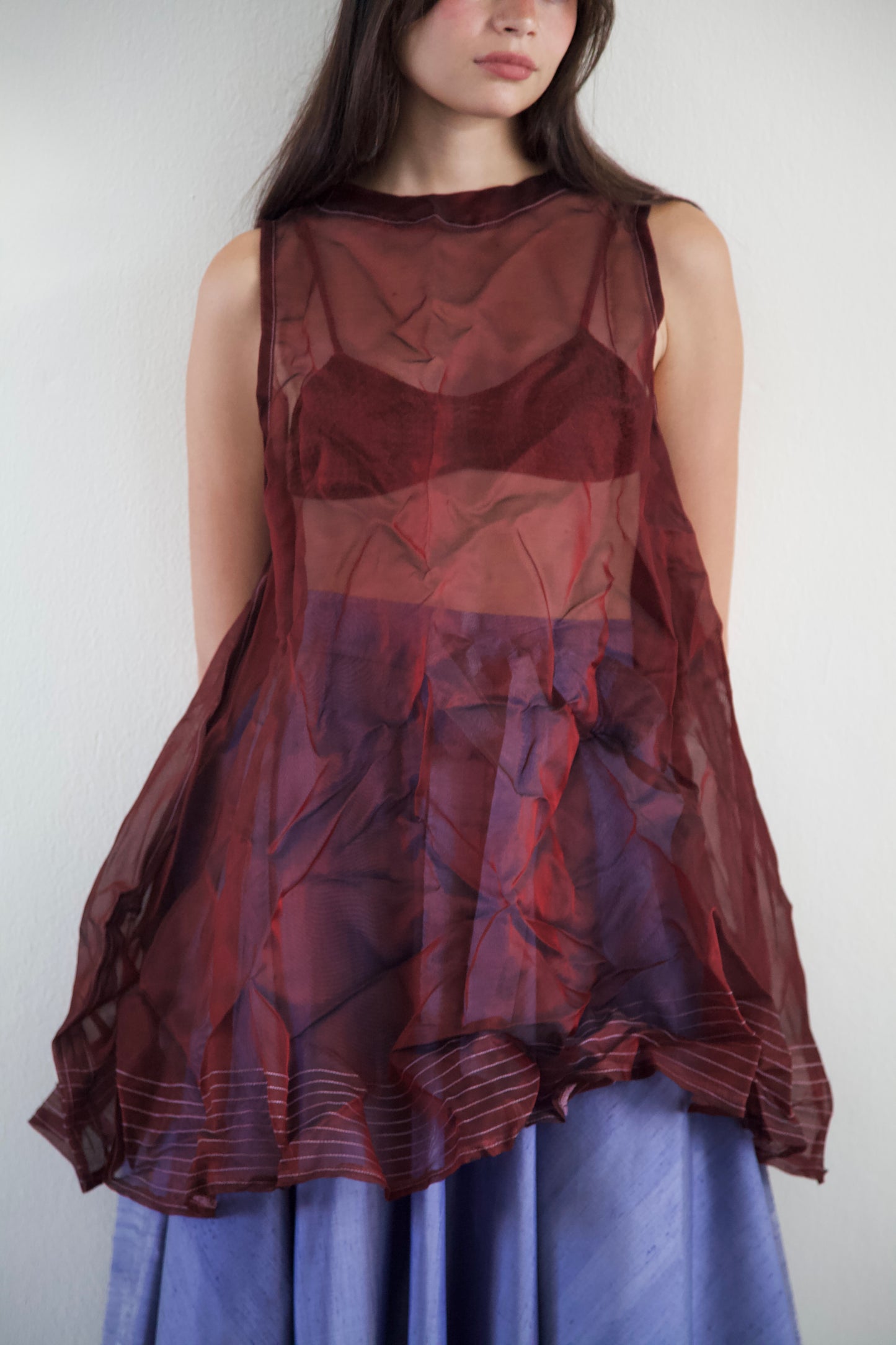 Mai Kaew Crumpled Thai 'Glass' Silk Tent Dress (3 colorways)