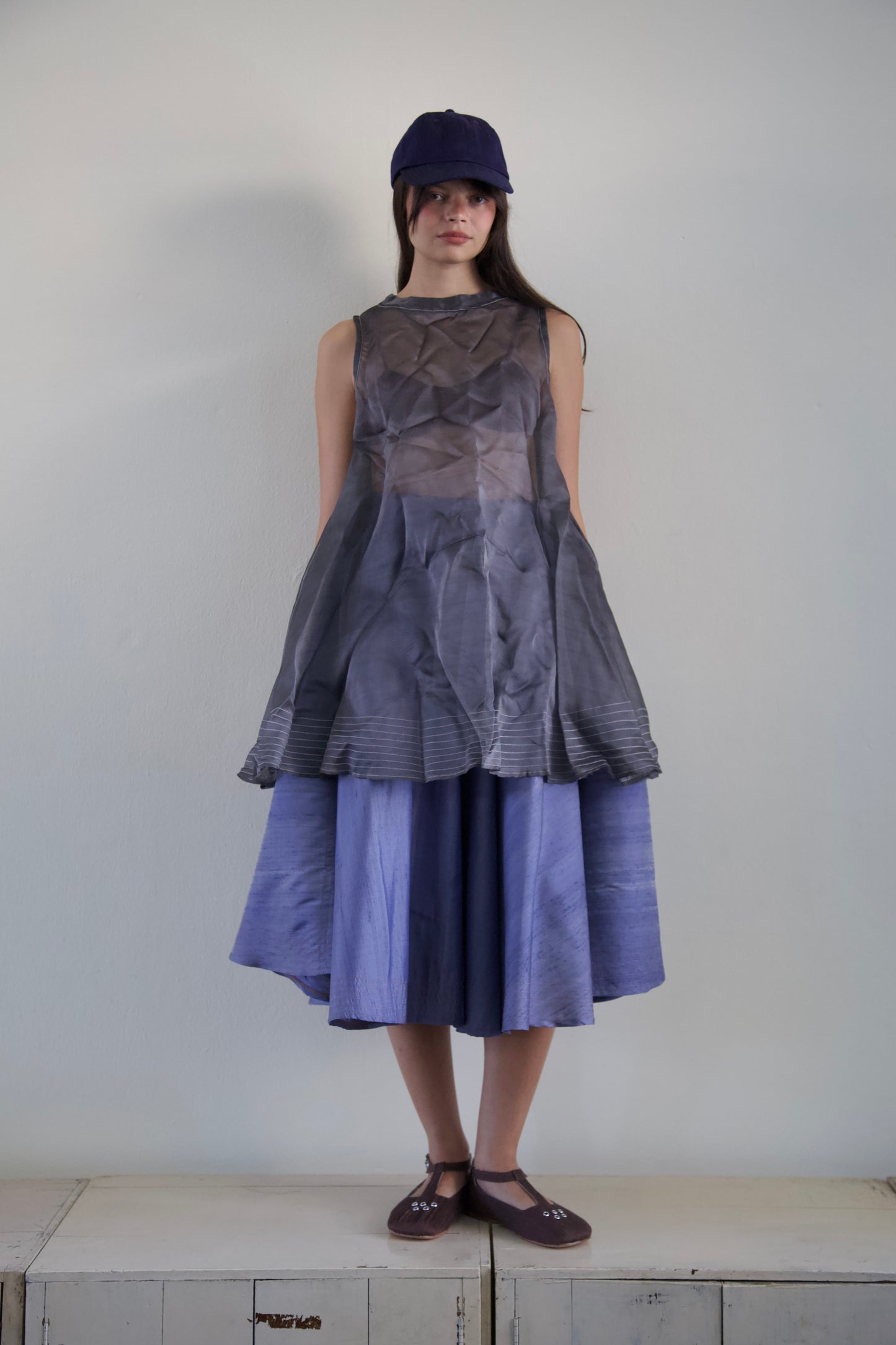 Mai Kaew Crumpled Thai 'Glass' Silk Tent Dress (3 colorways)