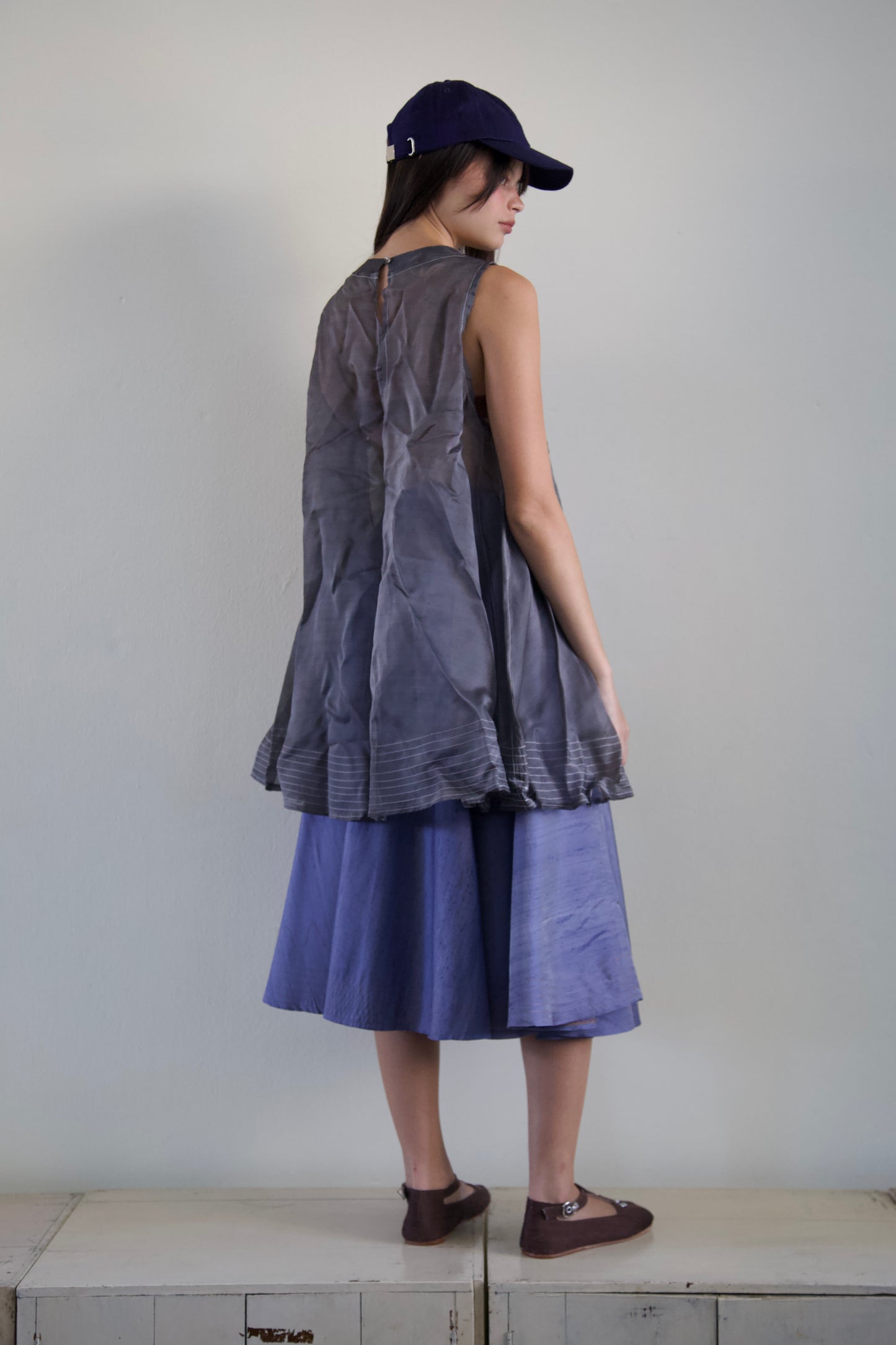 Mai Kaew Crumpled Thai 'Glass' Silk Tent Dress (3 colorways)