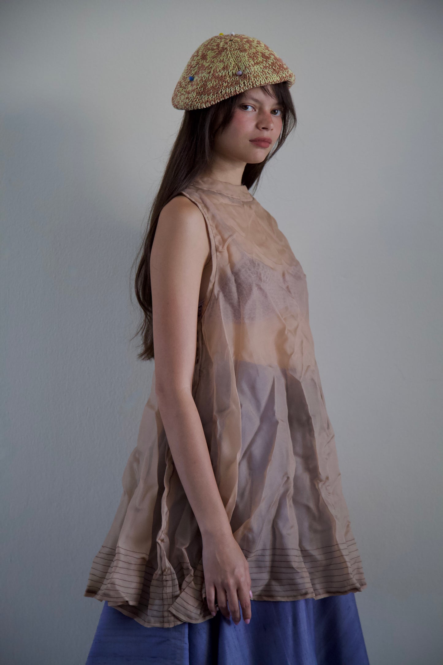 Mai Kaew Crumpled Thai 'Glass' Silk Tent Dress (3 colorways)