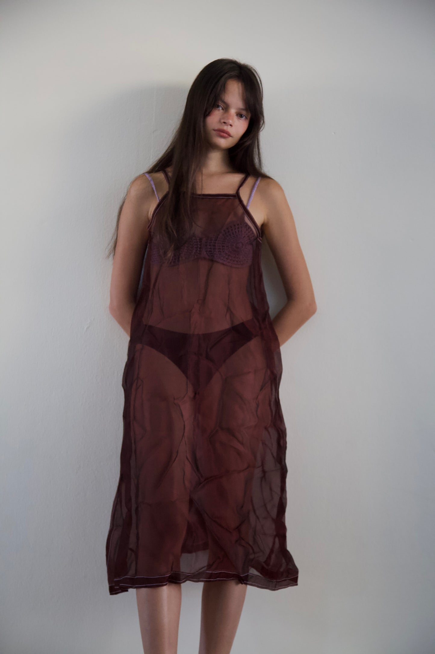 Mai Kaew Crumpled Thai 'Glass' Silk Slip dress (5 colorways)