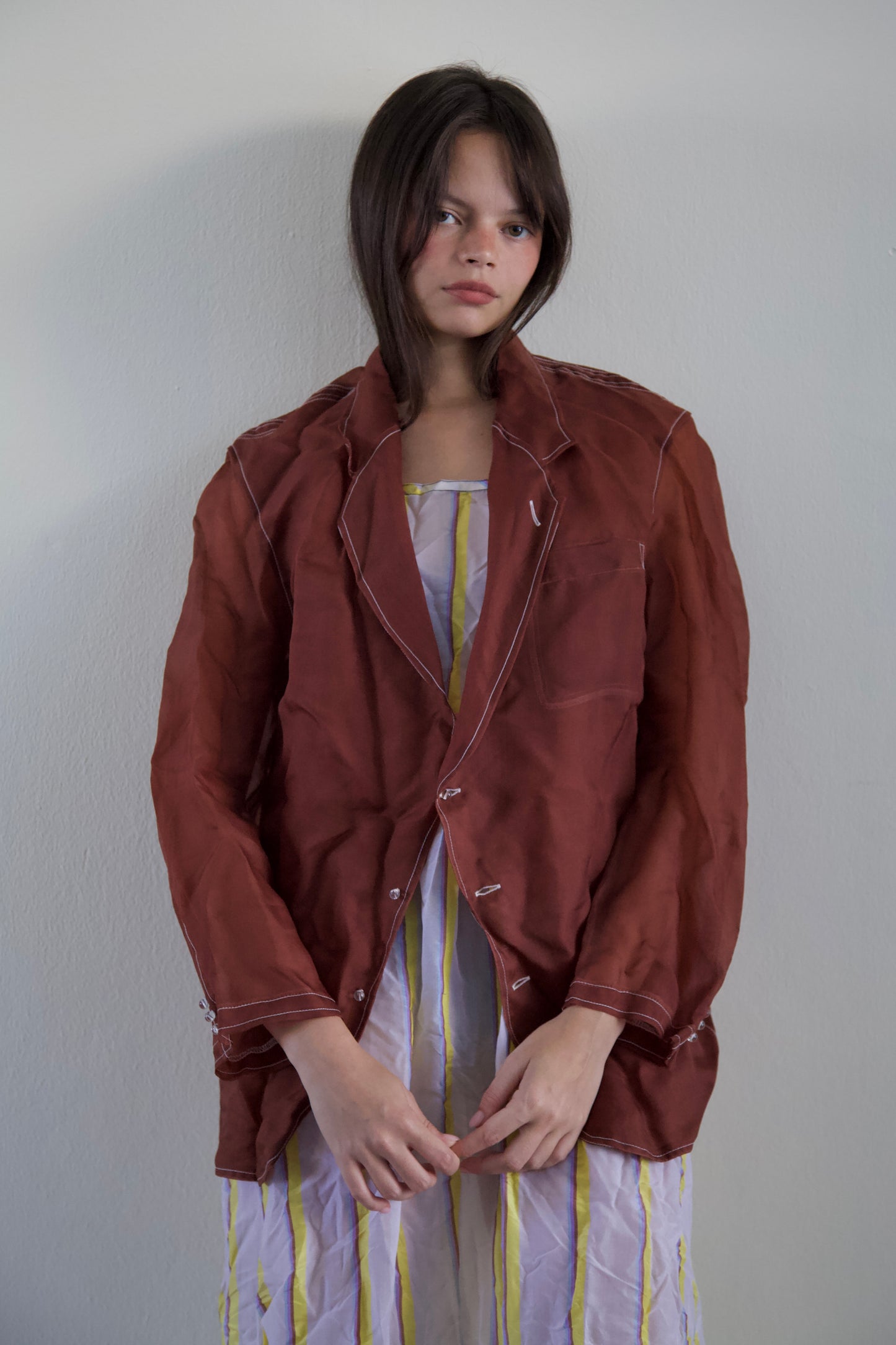 Mai Kaew Crumpled Thai 'Glass' Silk Unisex Blazer Shirt (4 colorways)