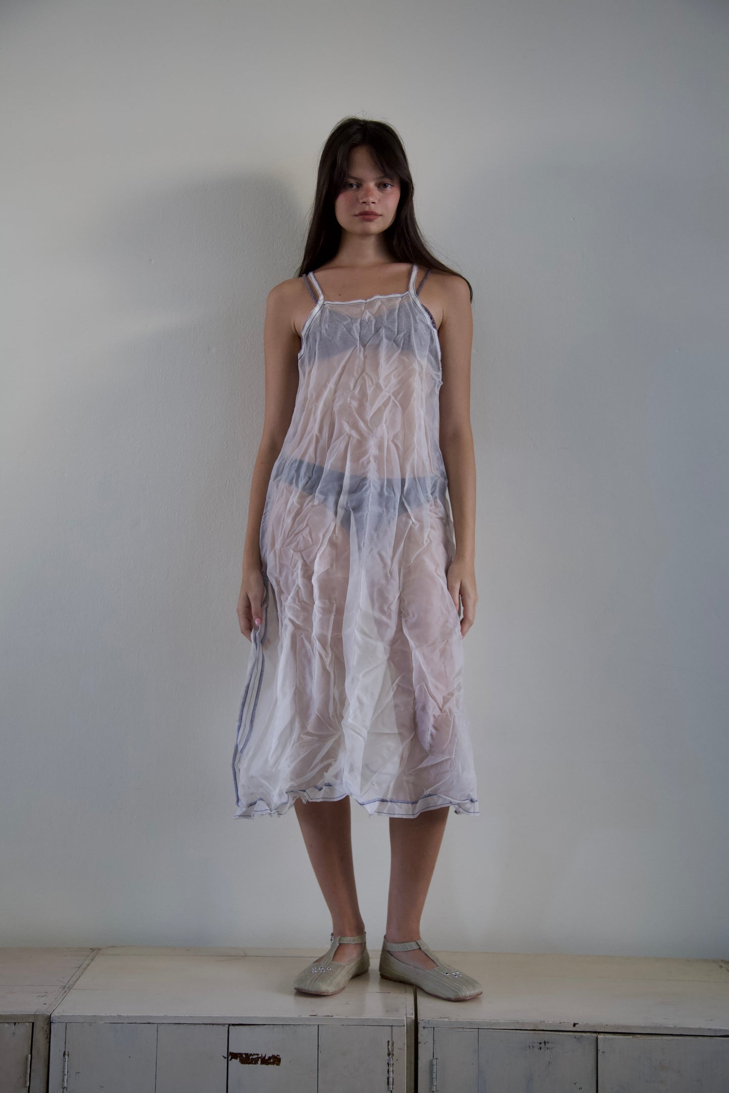 Mai Kaew Crumpled Thai 'Glass' Silk Slip dress (5 colorways)