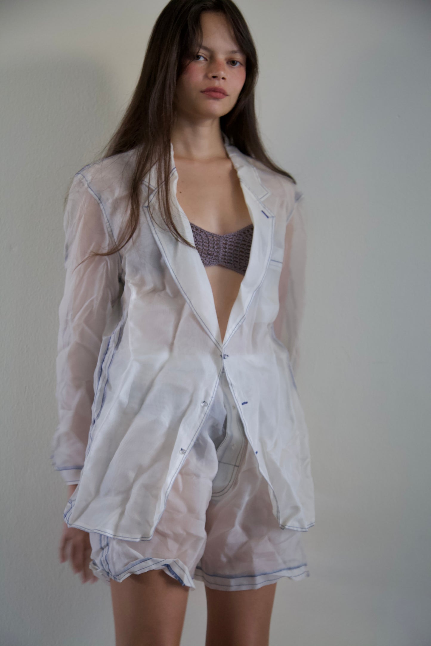 Mai Kaew Crumpled Thai 'Glass' Silk Unisex Blazer Shirt (4 colorways)