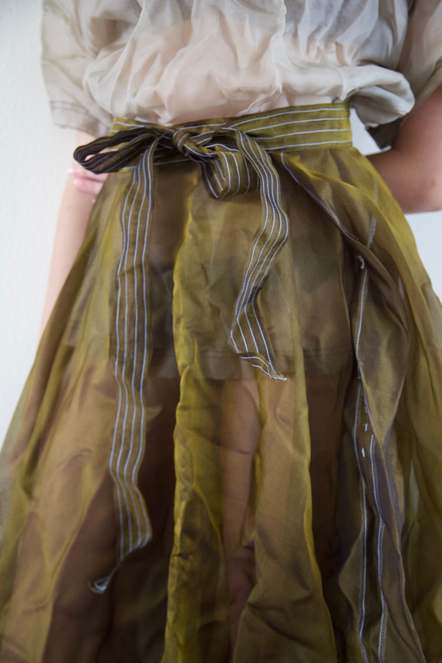 Mai Kaew Crumpled Thai 'Glass' Silk Circle Skirt (3 colorways)