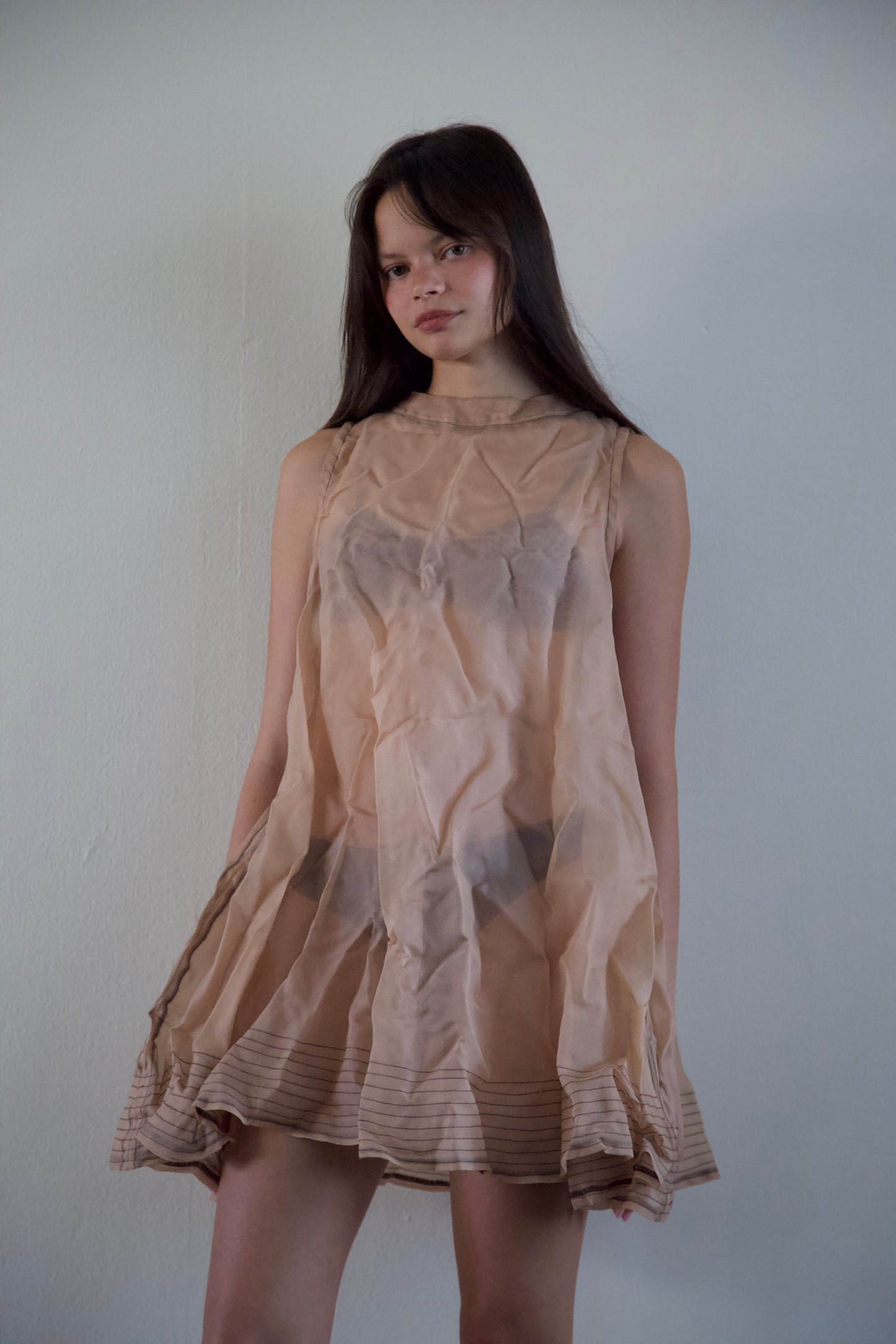 Mai Kaew Crumpled Thai 'Glass' Silk Tent Dress (3 colorways)