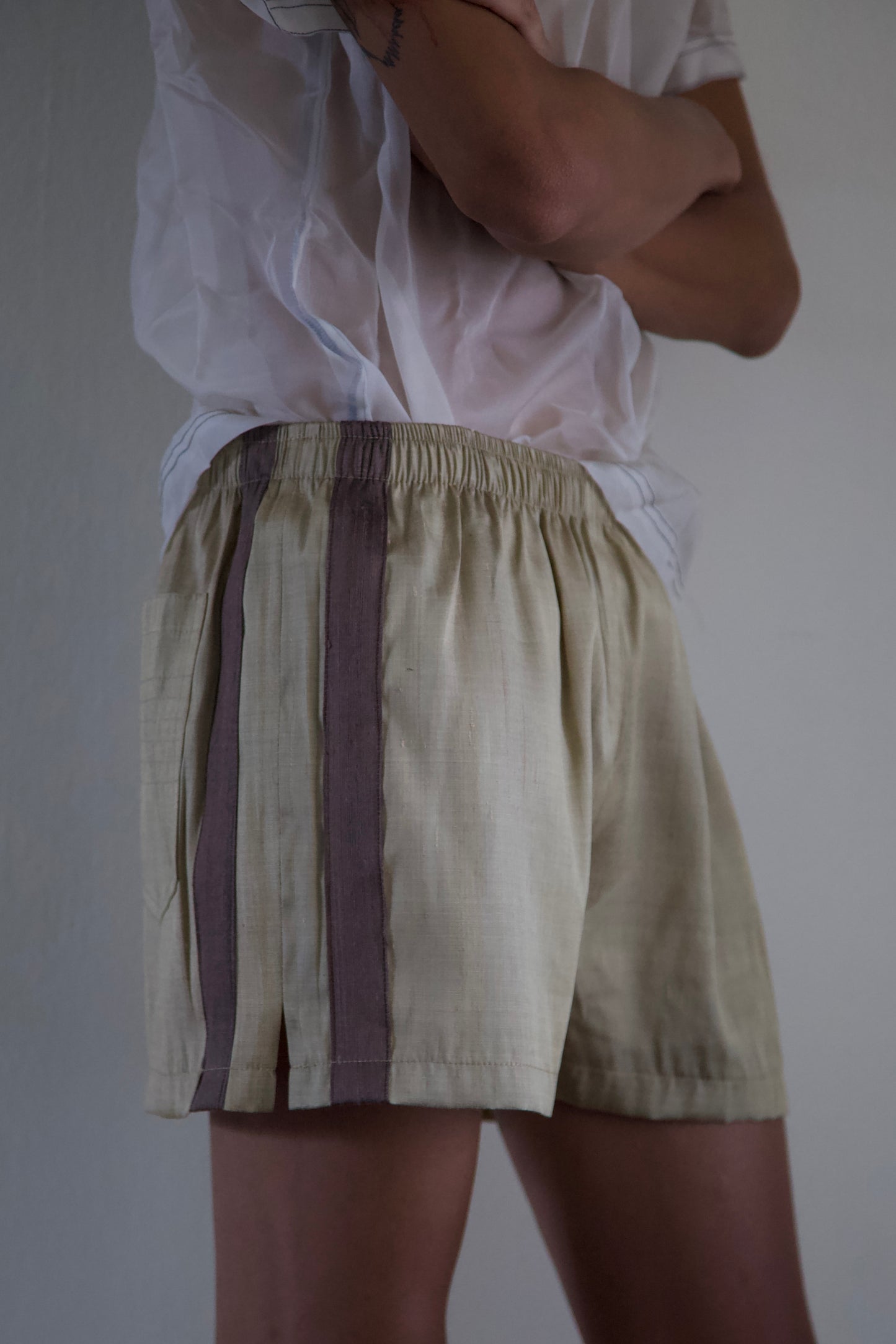 Handwoven Raw Thai Silk Unisex Contrast Shorts (new colorways)