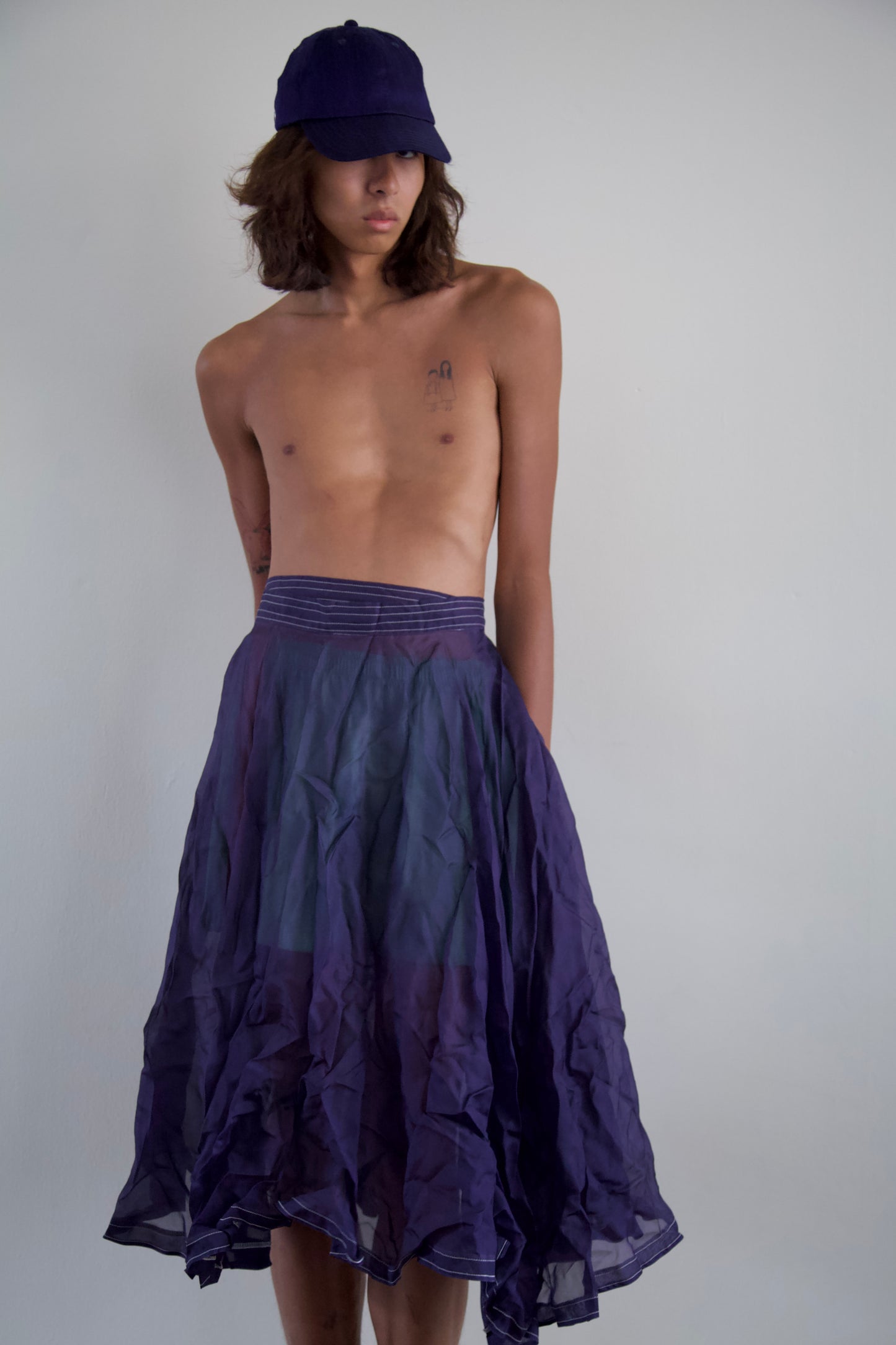 Mai Kaew Crumpled Thai 'Glass' Silk Circle Skirt (3 colorways)