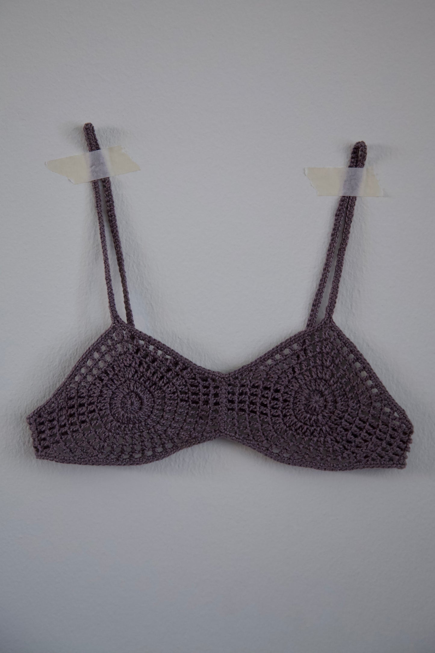 Thirties Pearl Cotton Hand-Crocheted Pinwheel Mini Bralette (3 color options)