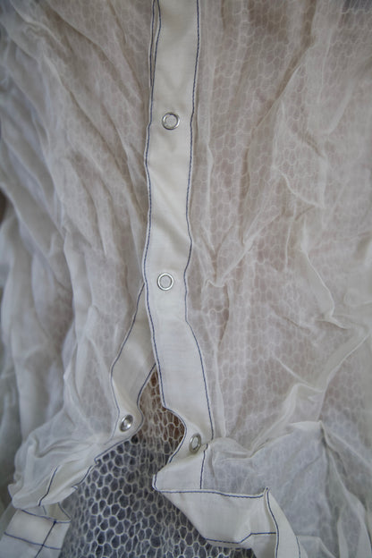 Mai Kaew Crumpled Thai 'Glass' Silk Unisex Snap Shirt (5 colorways)