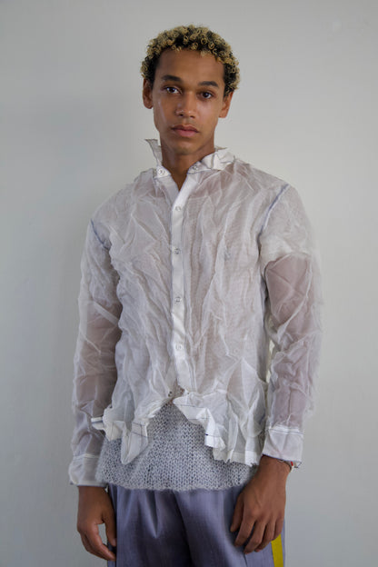 Mai Kaew Crumpled Thai 'Glass' Silk Unisex Snap Shirt (5 colorways)