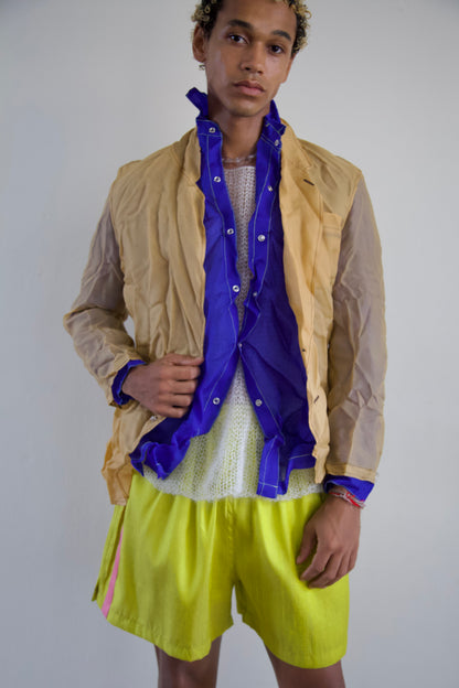 Mai Kaew Crumpled Thai 'Glass' Silk Unisex Snap Shirt (5 colorways)