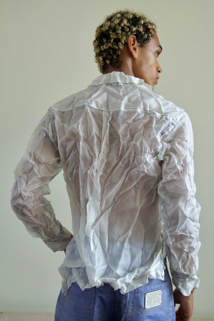 Mai Kaew Crumpled Thai 'Glass' Silk Unisex Snap Shirt (5 colorways)