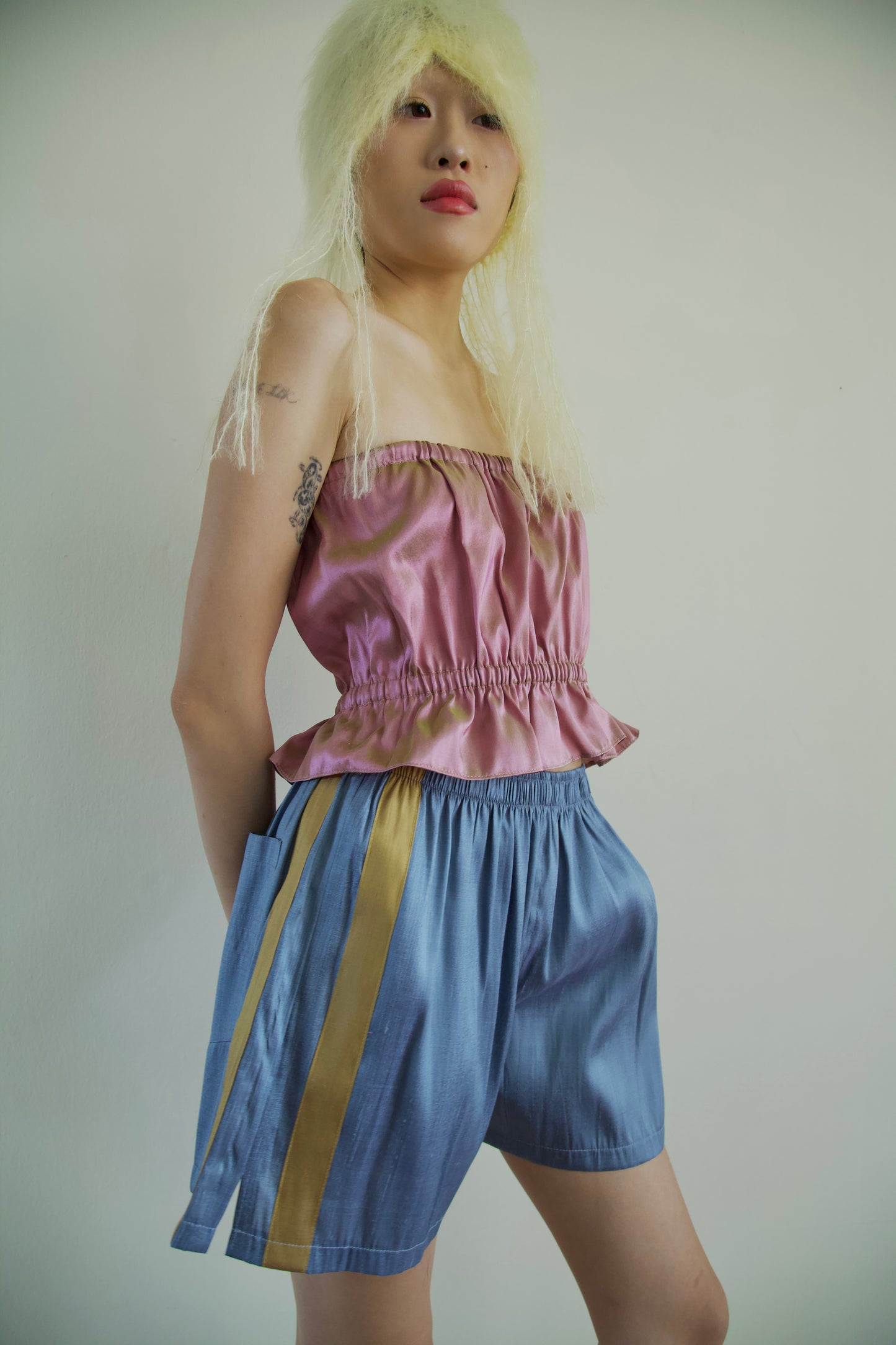 Thai Silk Peplum Easy Top (10 colorways)