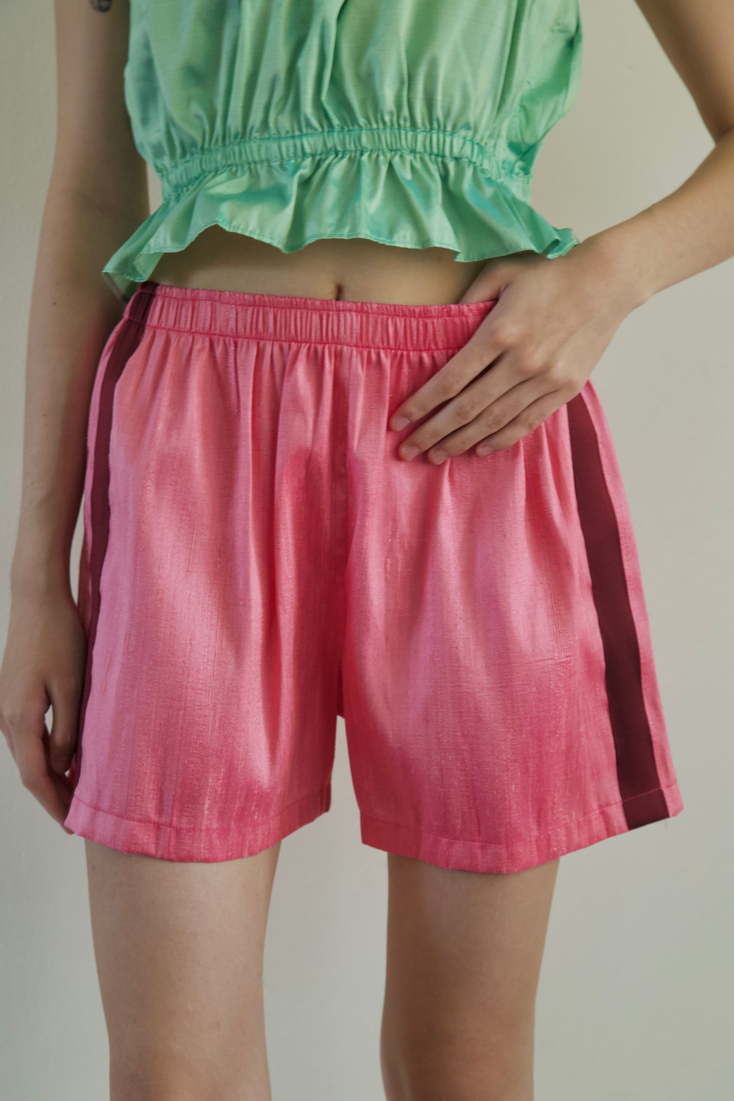 Handwoven Raw Thai Silk Unisex Contrast Shorts (new colorways)