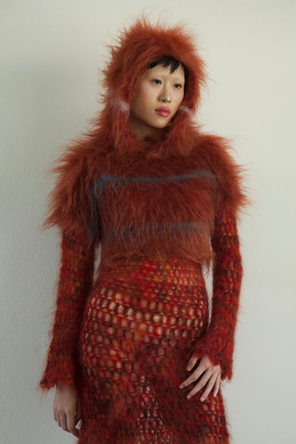 Original Blur Brushed Mohair Hoodie Tee (one-of-a-kind)