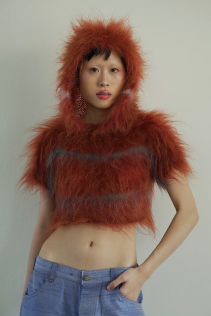 Original Blur Brushed Mohair Hoodie Tee (one-of-a-kind)