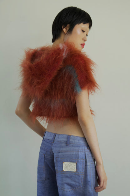 Original Blur Brushed Mohair Hoodie Tee (one-of-a-kind)