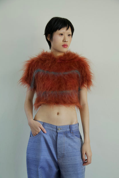 Original Blur Brushed Mohair Hoodie Tee (one-of-a-kind)