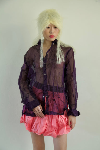 Mai Kaew Crumpled Thai 'Glass' Silk Unisex Snap Shirt (5 colorways)