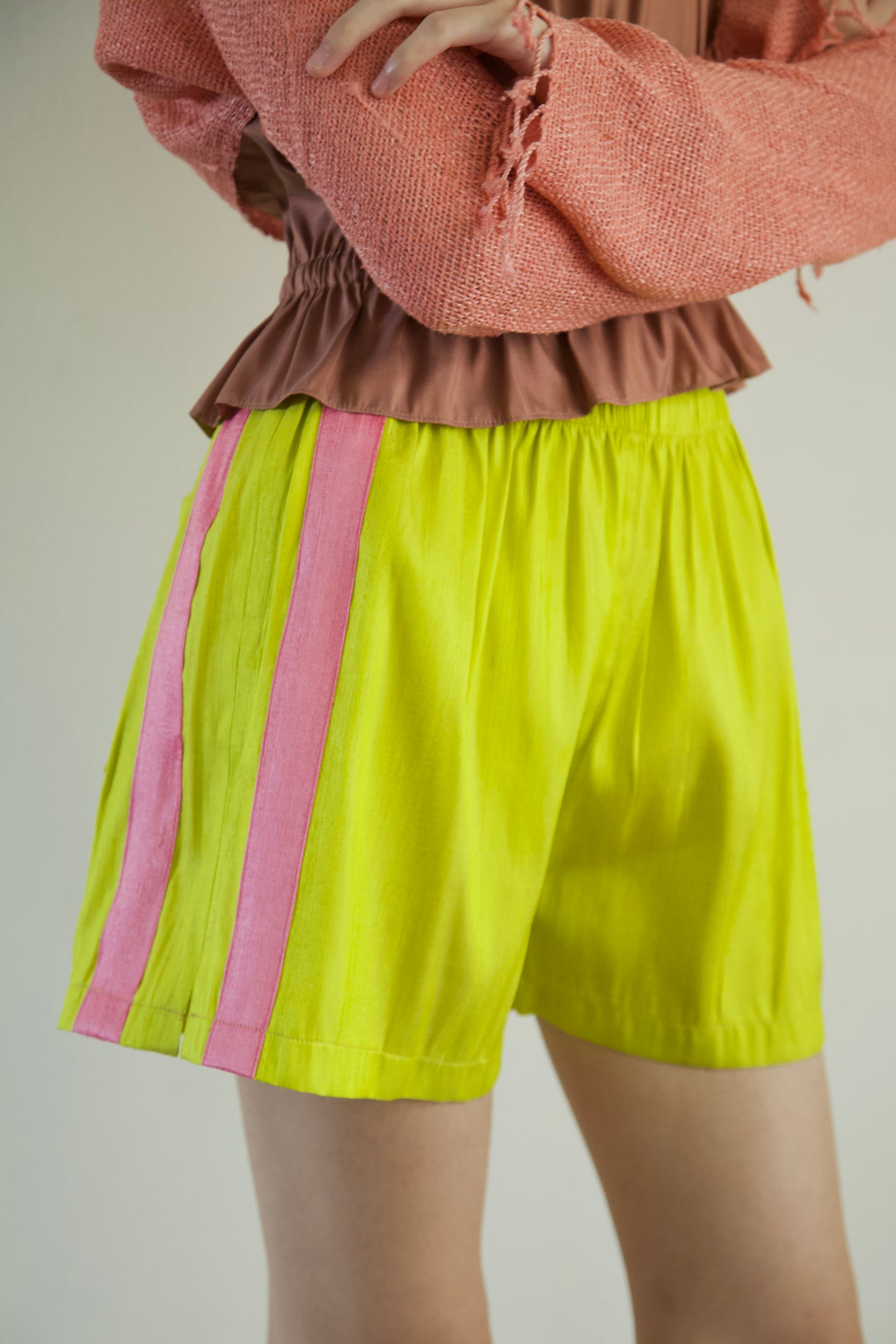 Handwoven Raw Thai Silk Unisex Contrast Shorts (new colorways)