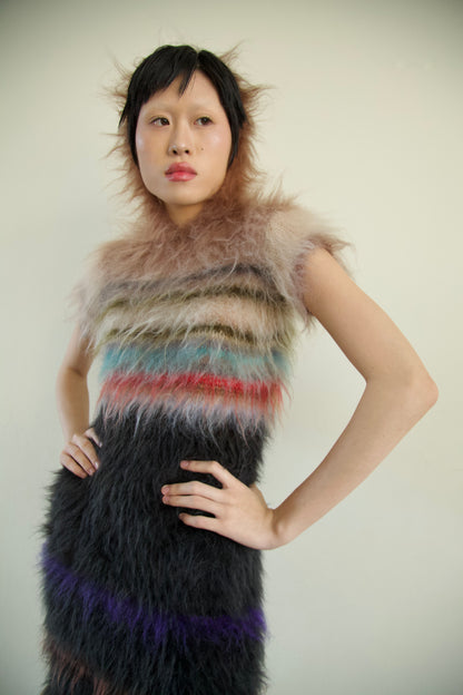 Original Blur Brushed Mohair Hoodie Dress (one-of-a-kind)