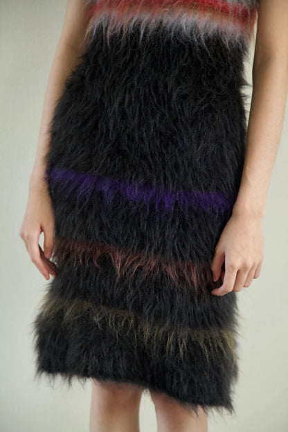 Original Blur Brushed Mohair Hoodie Dress (one-of-a-kind)