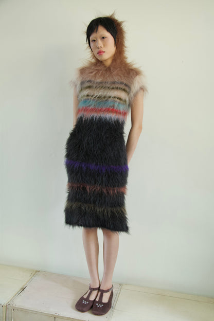 Original Blur Brushed Mohair Hoodie Dress (one-of-a-kind)