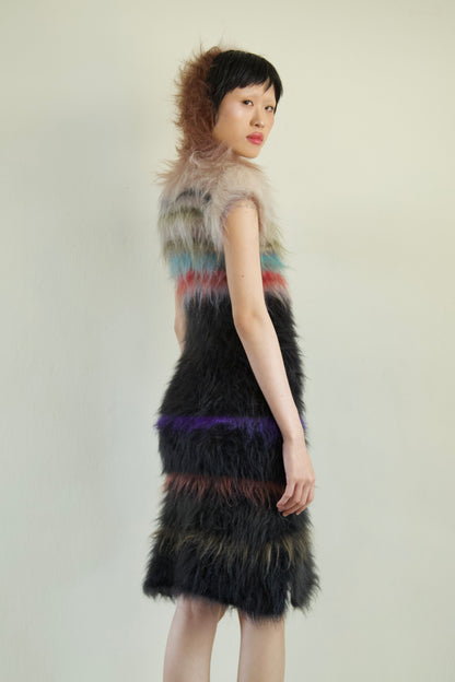 Original Blur Brushed Mohair Hoodie Dress (one-of-a-kind)