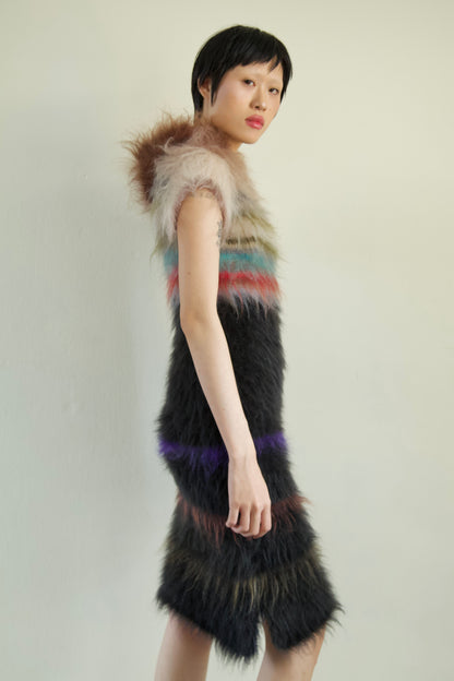 Original Blur Brushed Mohair Hoodie Dress (one-of-a-kind)