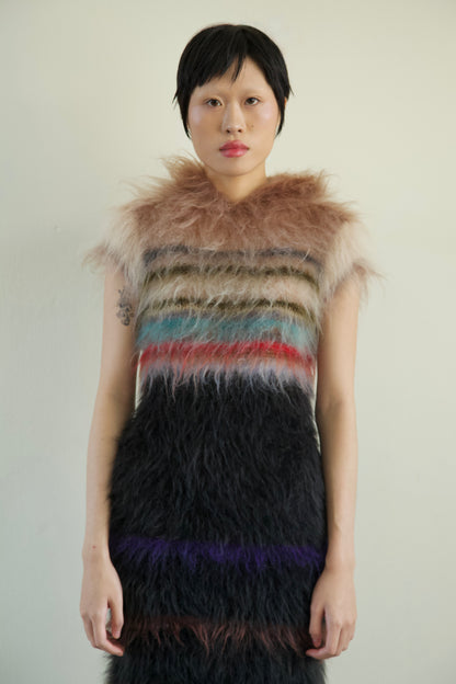 Original Blur Brushed Mohair Hoodie Dress (one-of-a-kind)