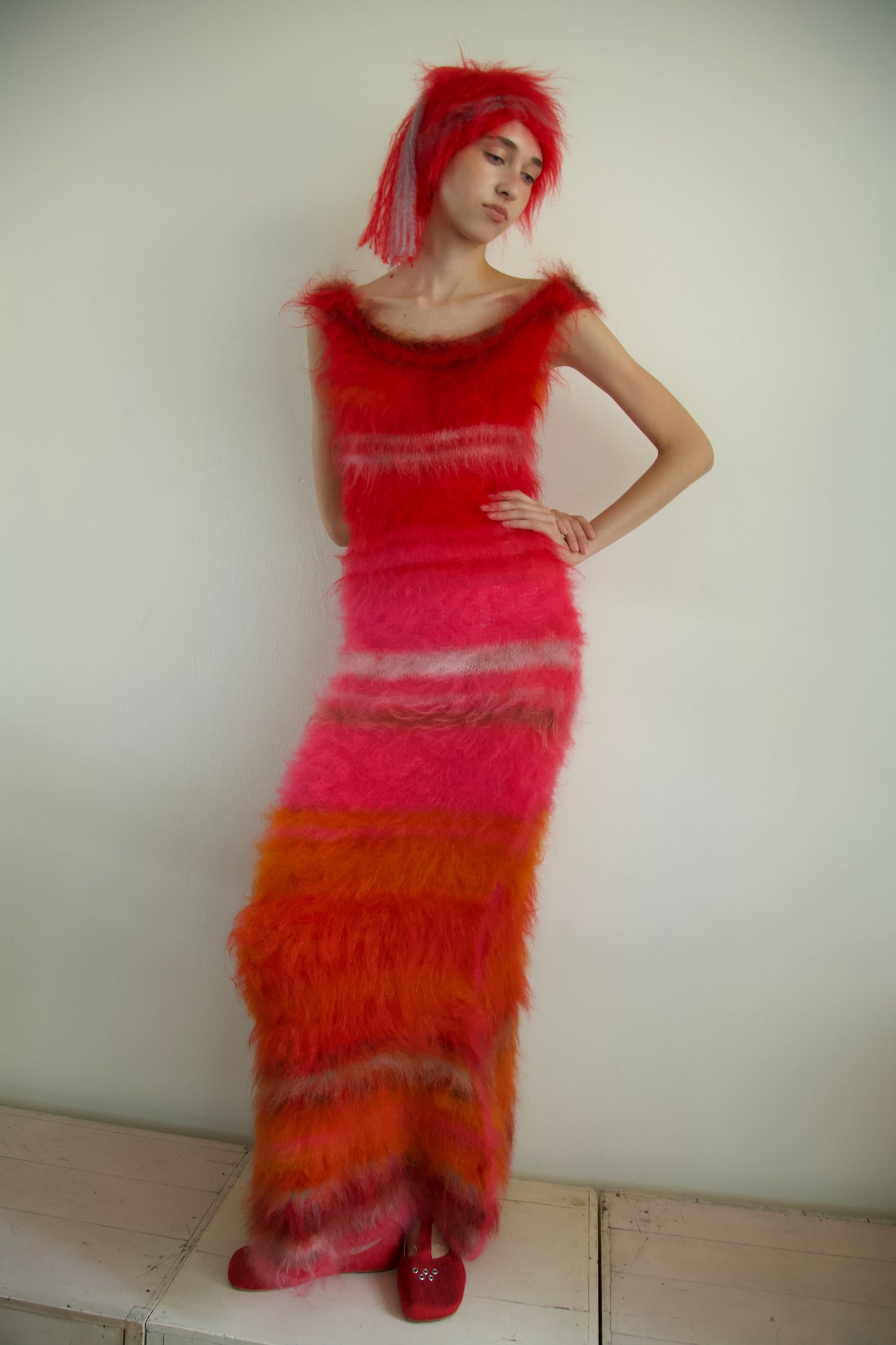 Original Blur Brushed Mohair Column Maxi (one-of-a-kind)