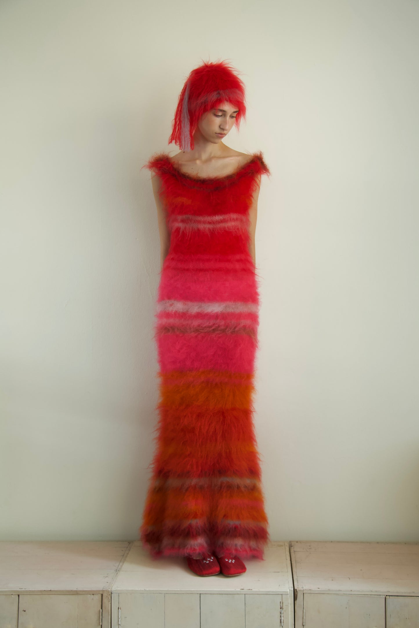 Original Blur Brushed Mohair Column Maxi (one-of-a-kind)