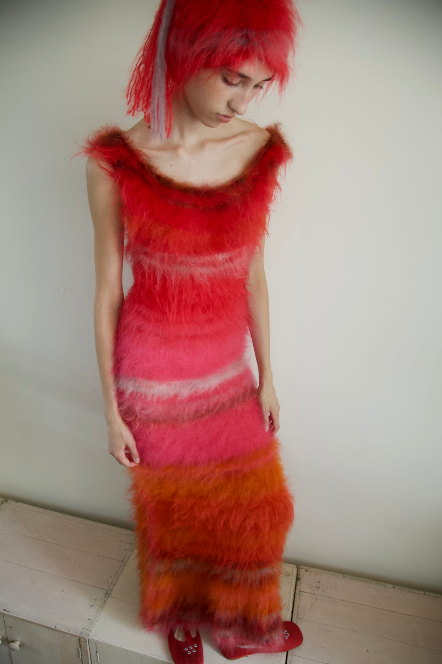 Original Blur Brushed Mohair Column Maxi (one-of-a-kind)