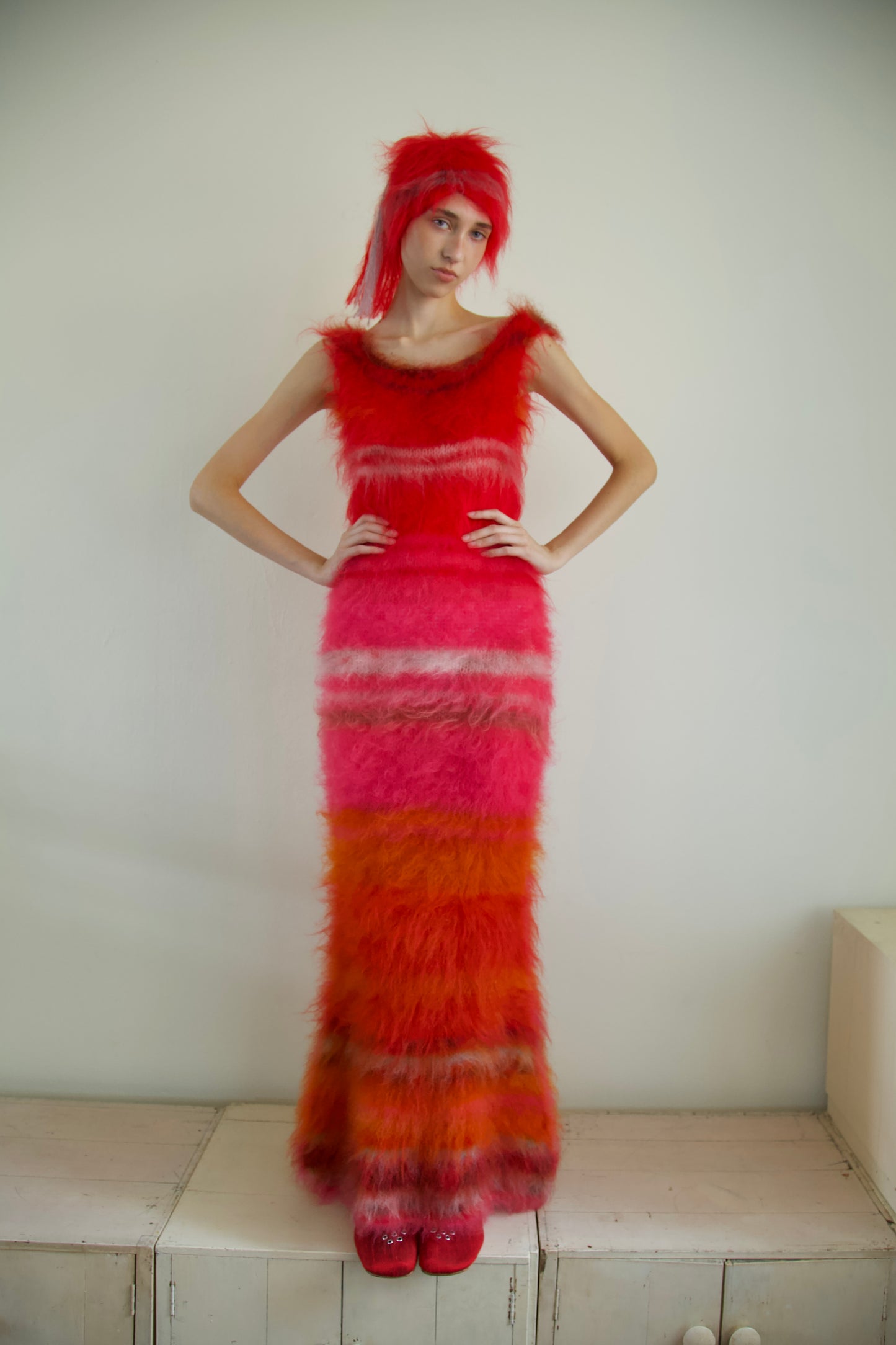 Original Blur Brushed Mohair Column Maxi (one-of-a-kind)