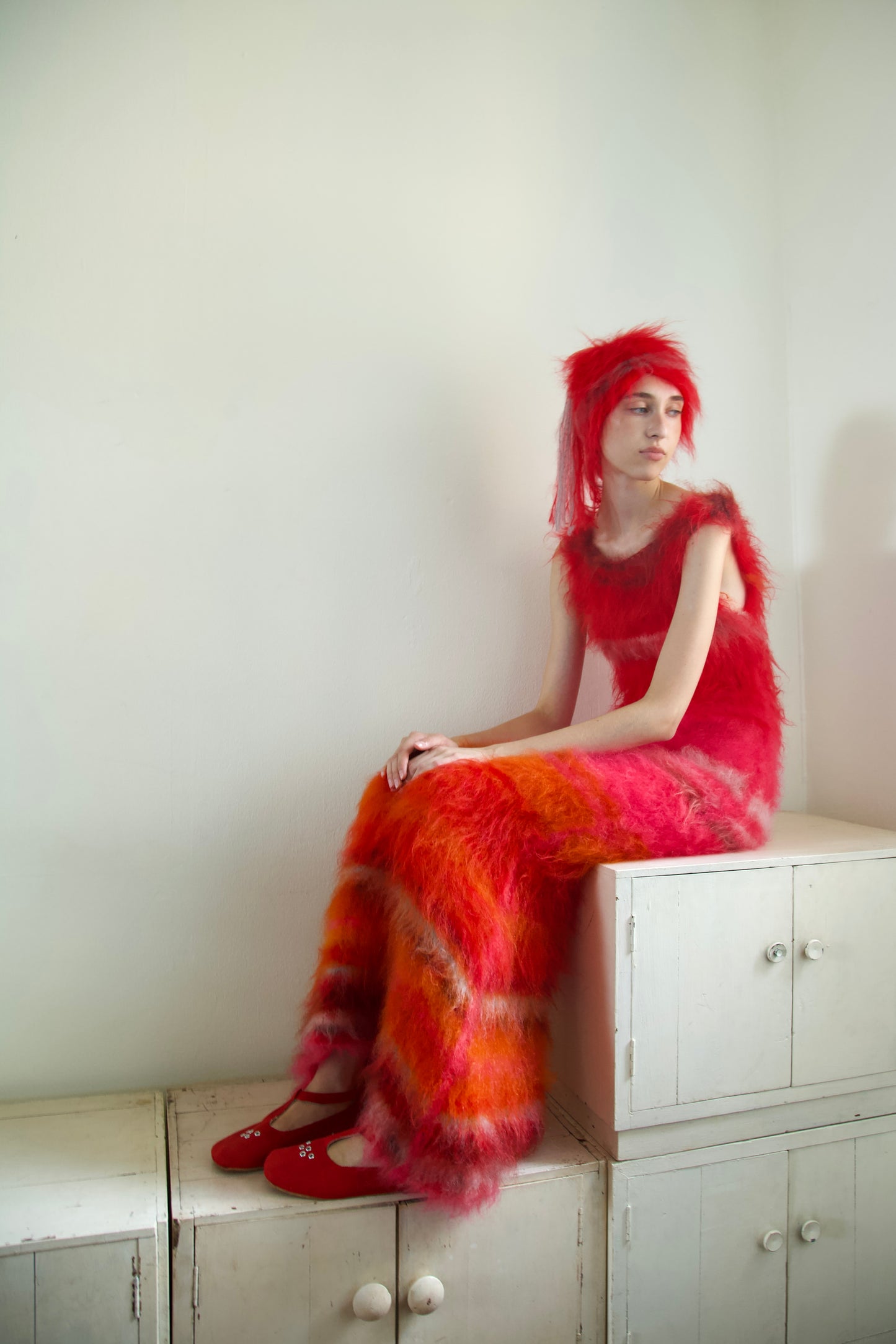 Original Blur Brushed Mohair Column Maxi (one-of-a-kind)