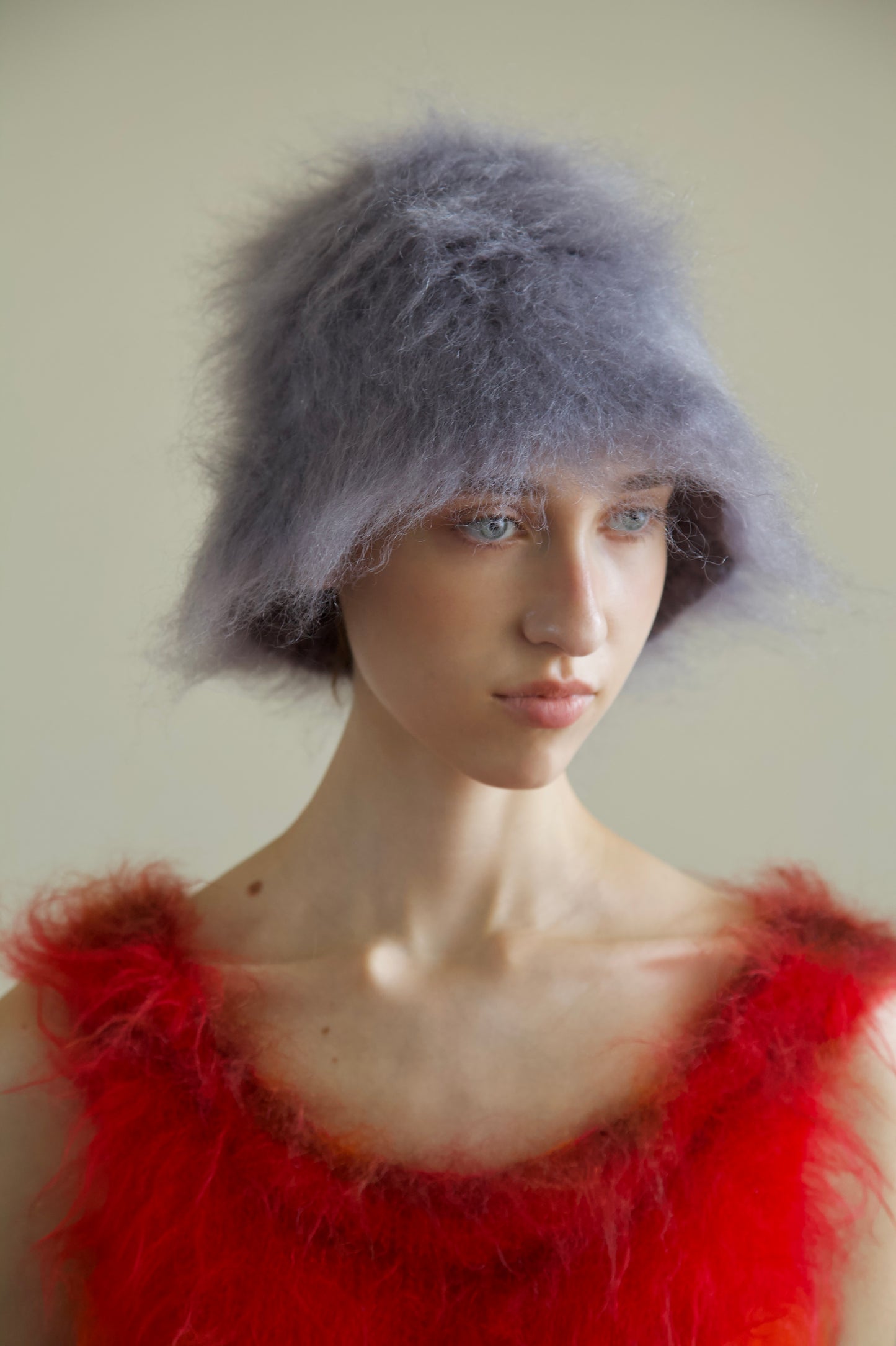 Original Blur Brushed Mohair Bucket Cap (soot)