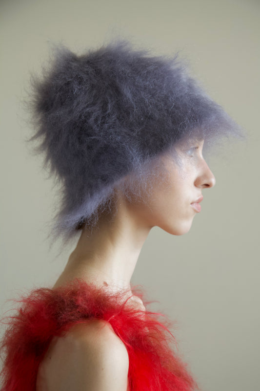 Original Blur Brushed Mohair Bucket Cap (soot)