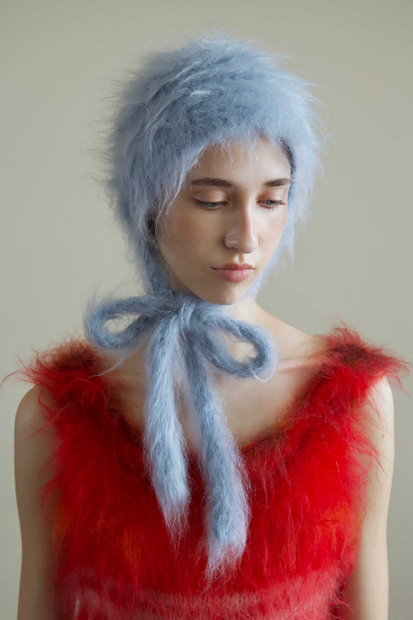 Original Blur Brushed Mohair Bonnet Cap (ice water)