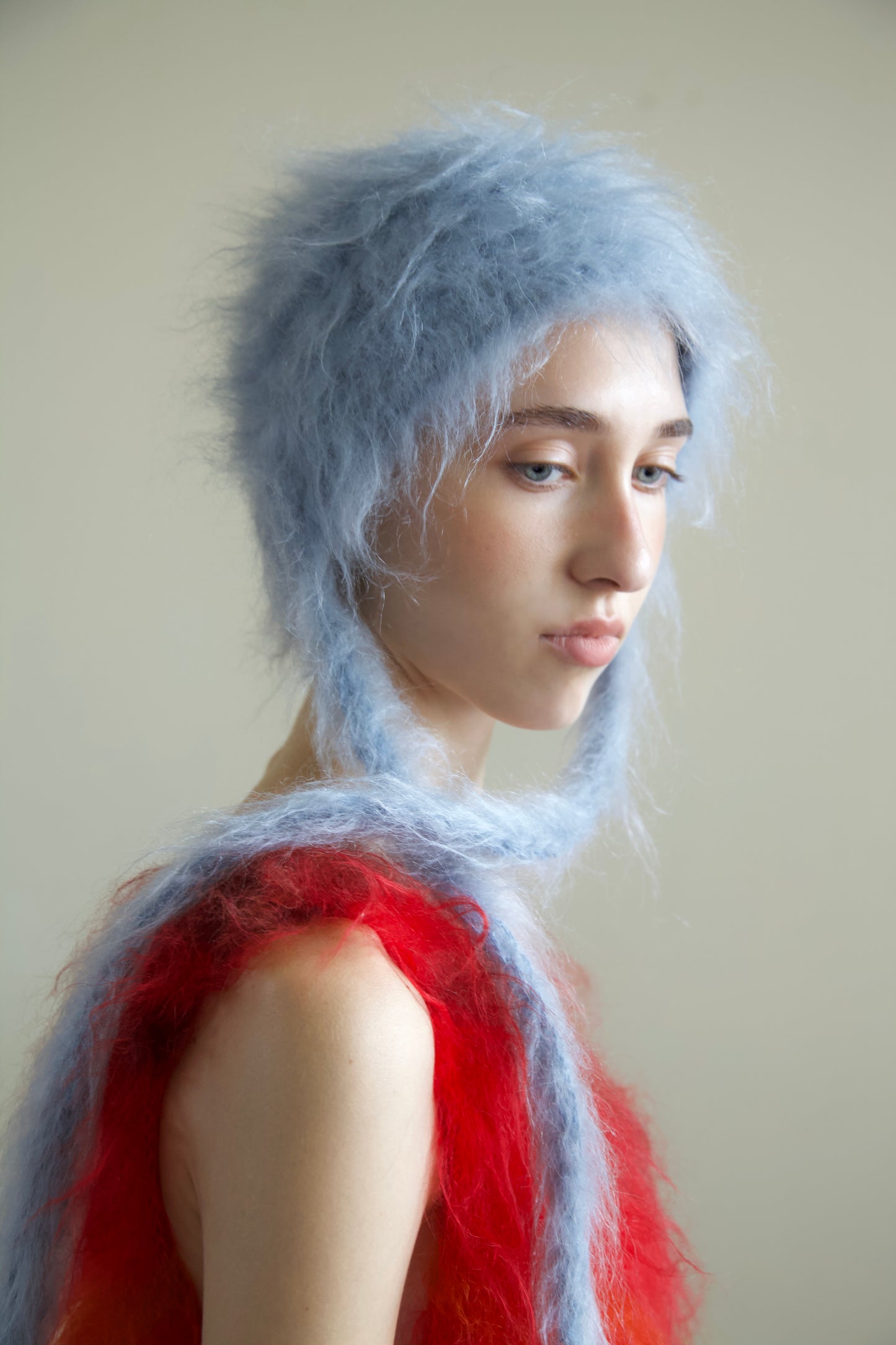 Original Blur Brushed Mohair Bonnet Cap (ice water)