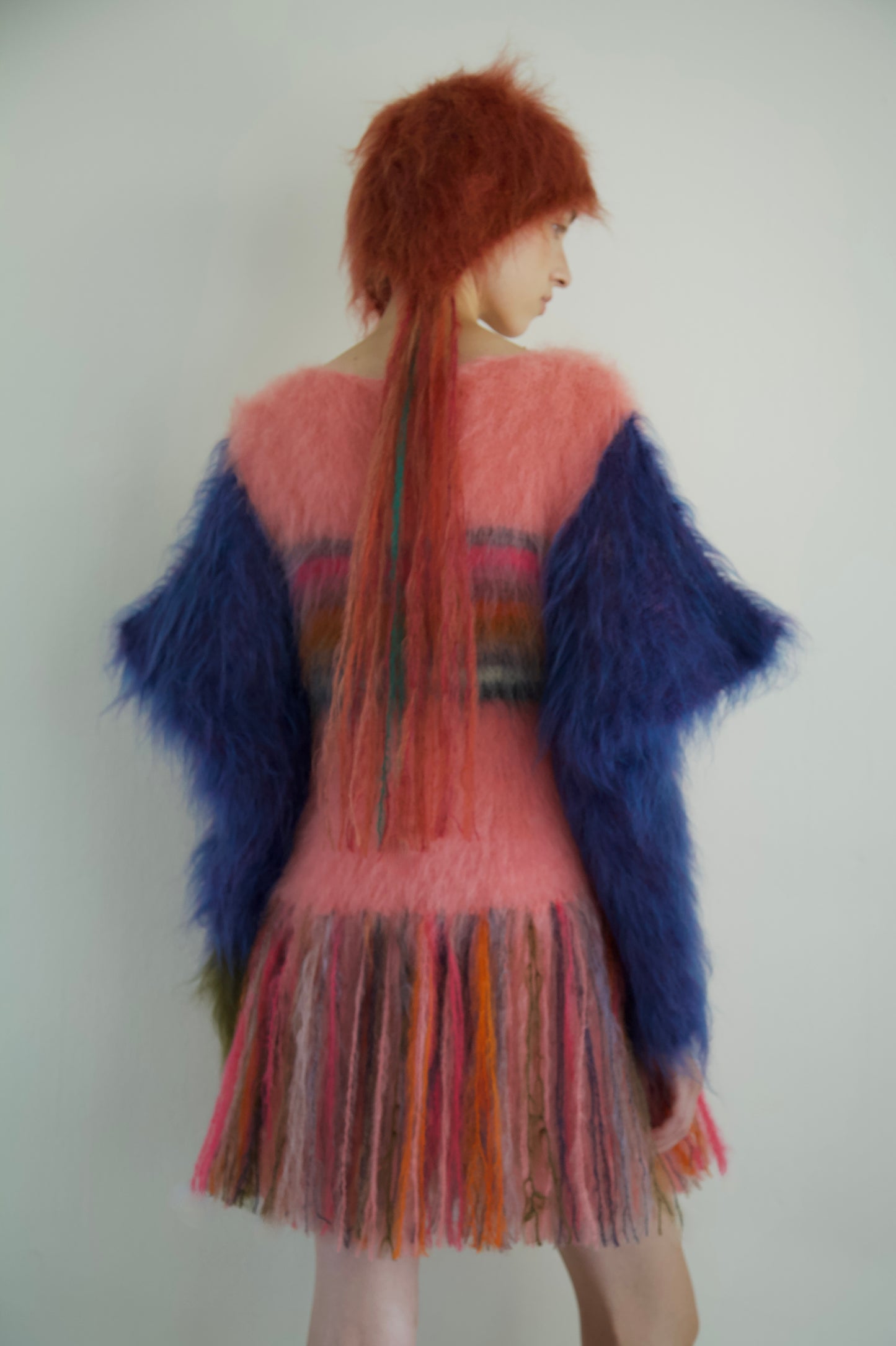 Original Blur Brushed Palette Mohair Fiber Art Jumper Dress (kite flying)