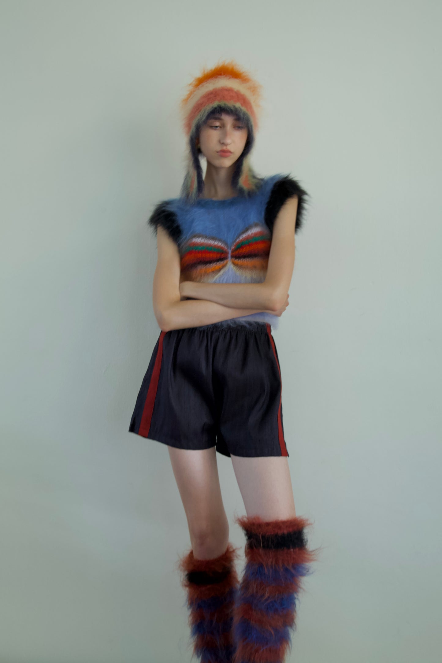 Original Blur Brushed Mohair Leg Warmer / Sleeves (collegiate)