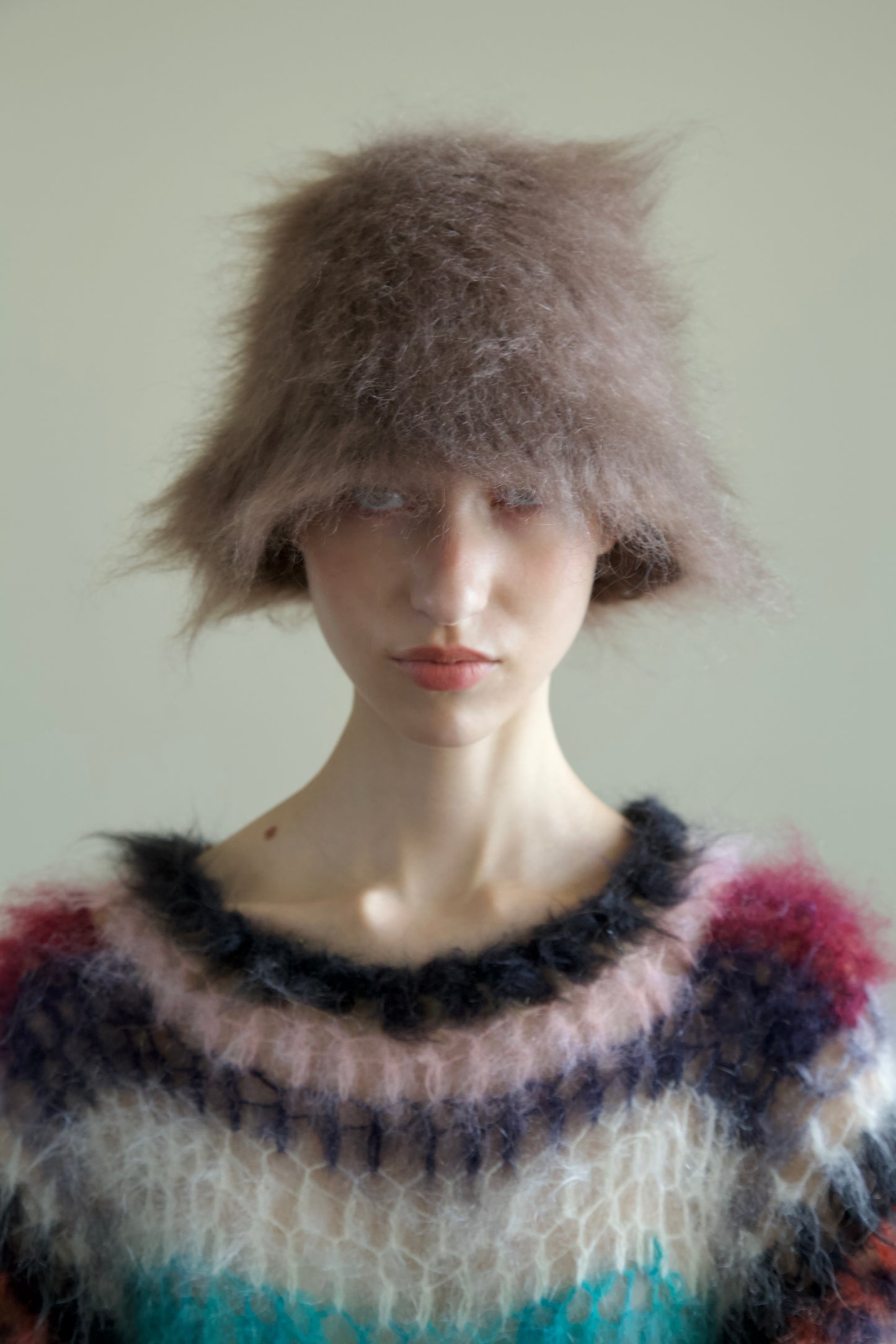 Original Blur Brushed Mohair Bucket Cap (taupe)
