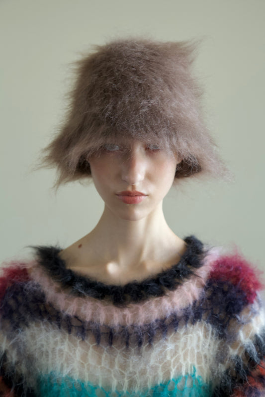 Original Blur Brushed Mohair Bucket Cap (taupe)