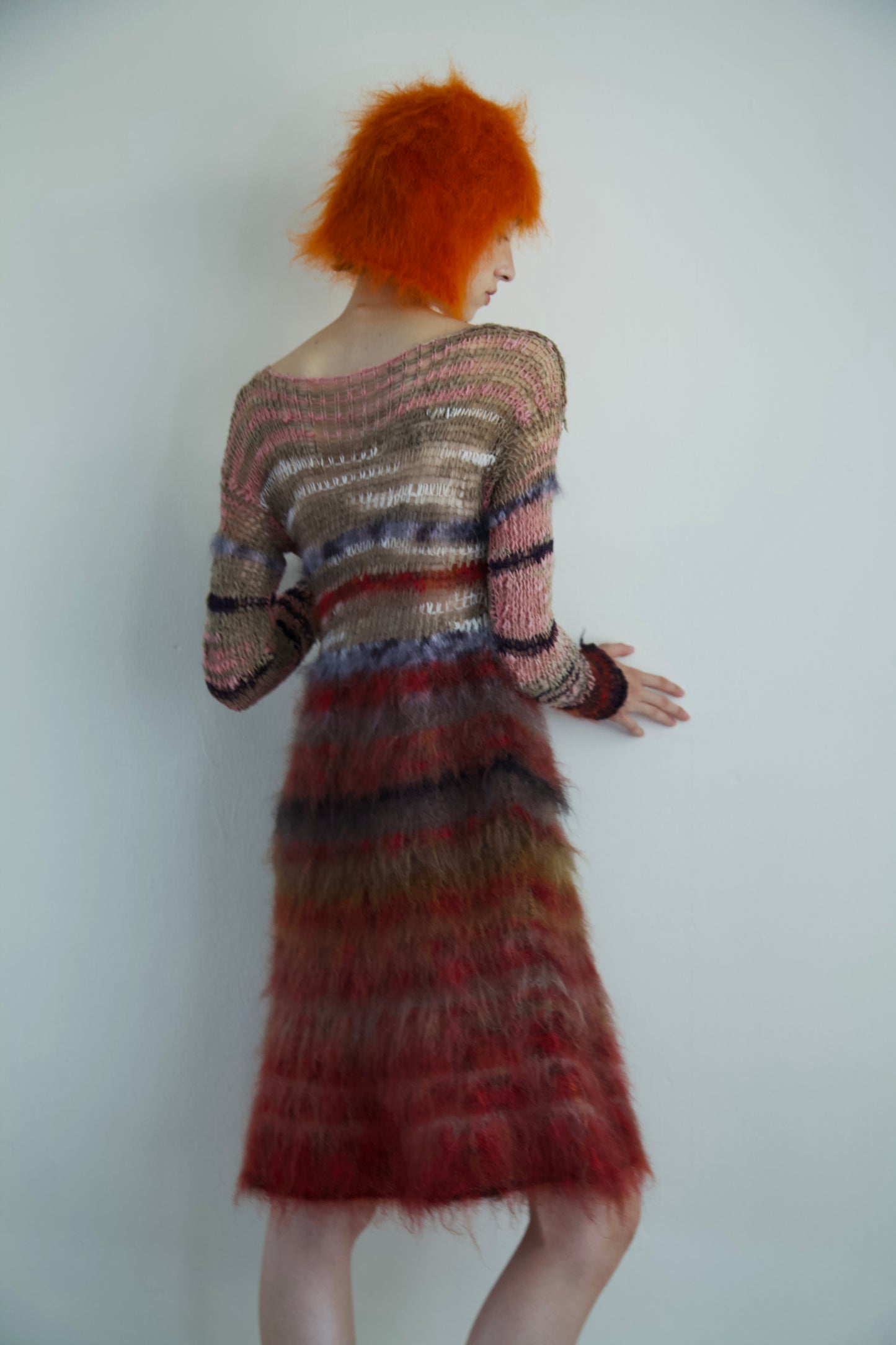 Original Blur Suspended Brushed Mohair Mesh Thai Silk Net Dress (vital)