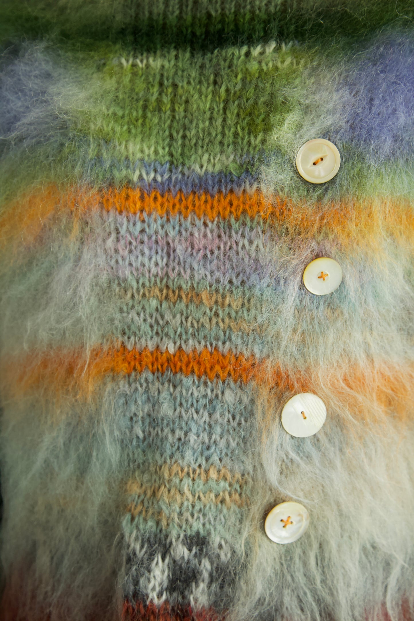 NR Blur Brushed One-of-a-kind Palette Mohair Fiber Art Jumper
