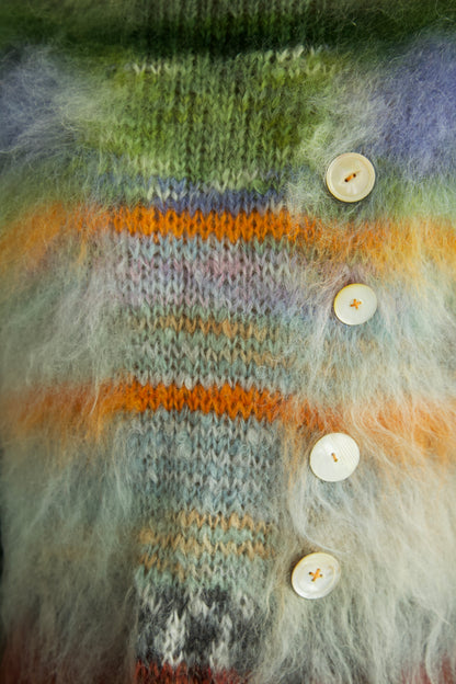 NR Blur Brushed One-of-a-kind Palette Mohair Fiber Art Jumper