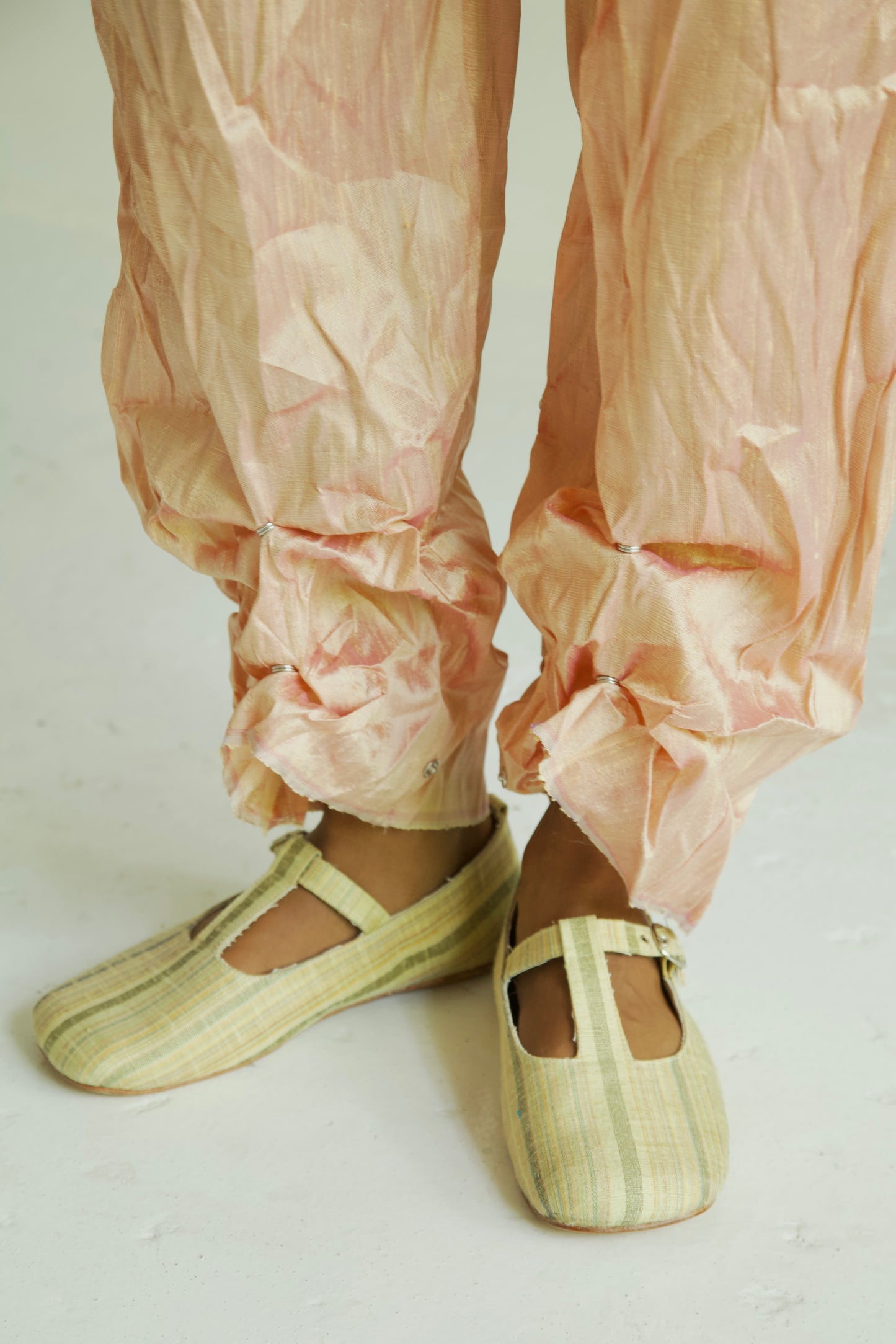 Raw Adjustable Crumpled Thai Silk Unisex Snap Trousers (3 colorways)