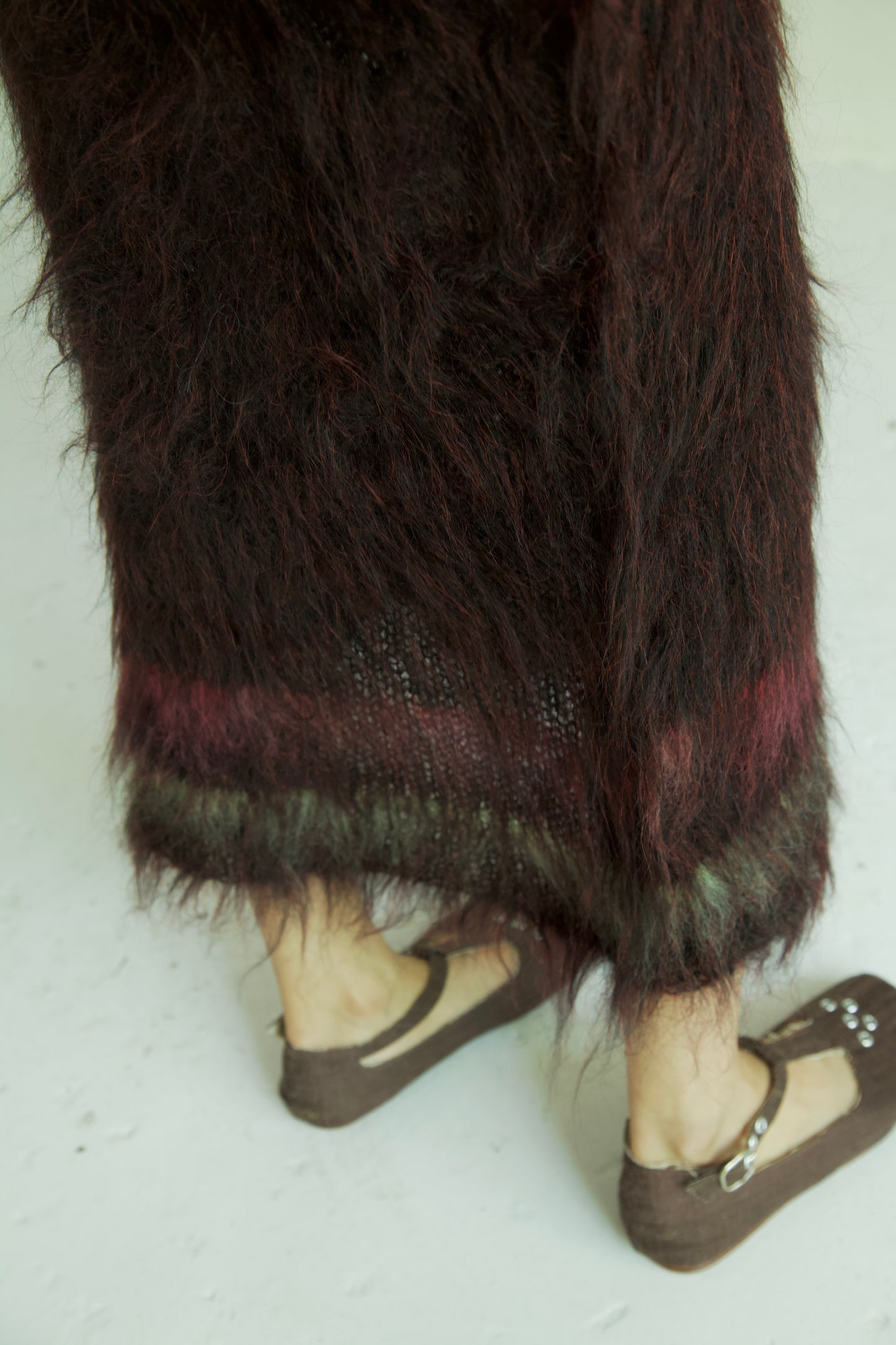NR Blur Brushed One-of-a-kind Knit Mohair Graphic Ensemble Dress